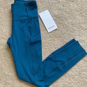 Lululemon Fast Free HR 7/8 Tight, 25", Carbon Blue, size 4 NWT